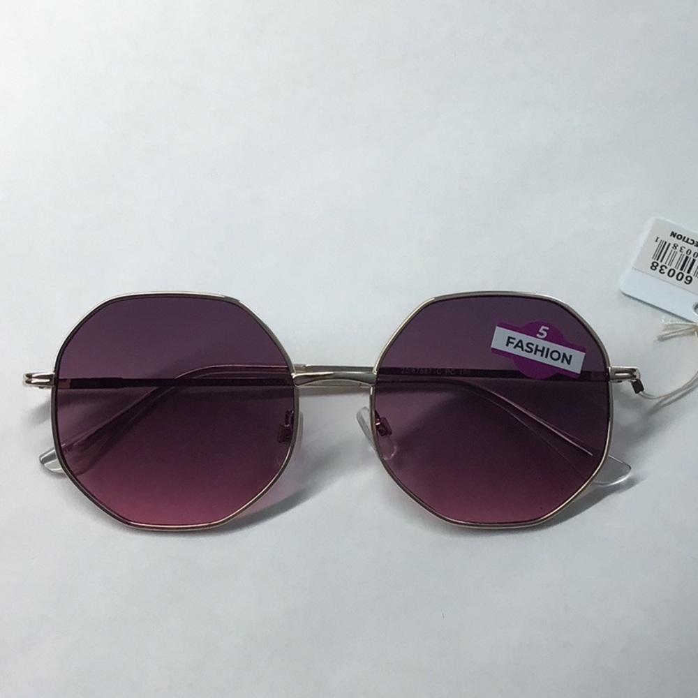 Women’s octagonal Retro fashion metal sunglasses 60038